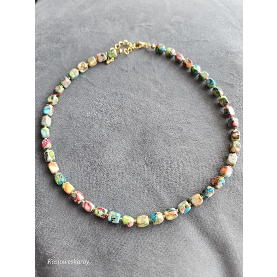 Naszyjnik jaspis kolorowy